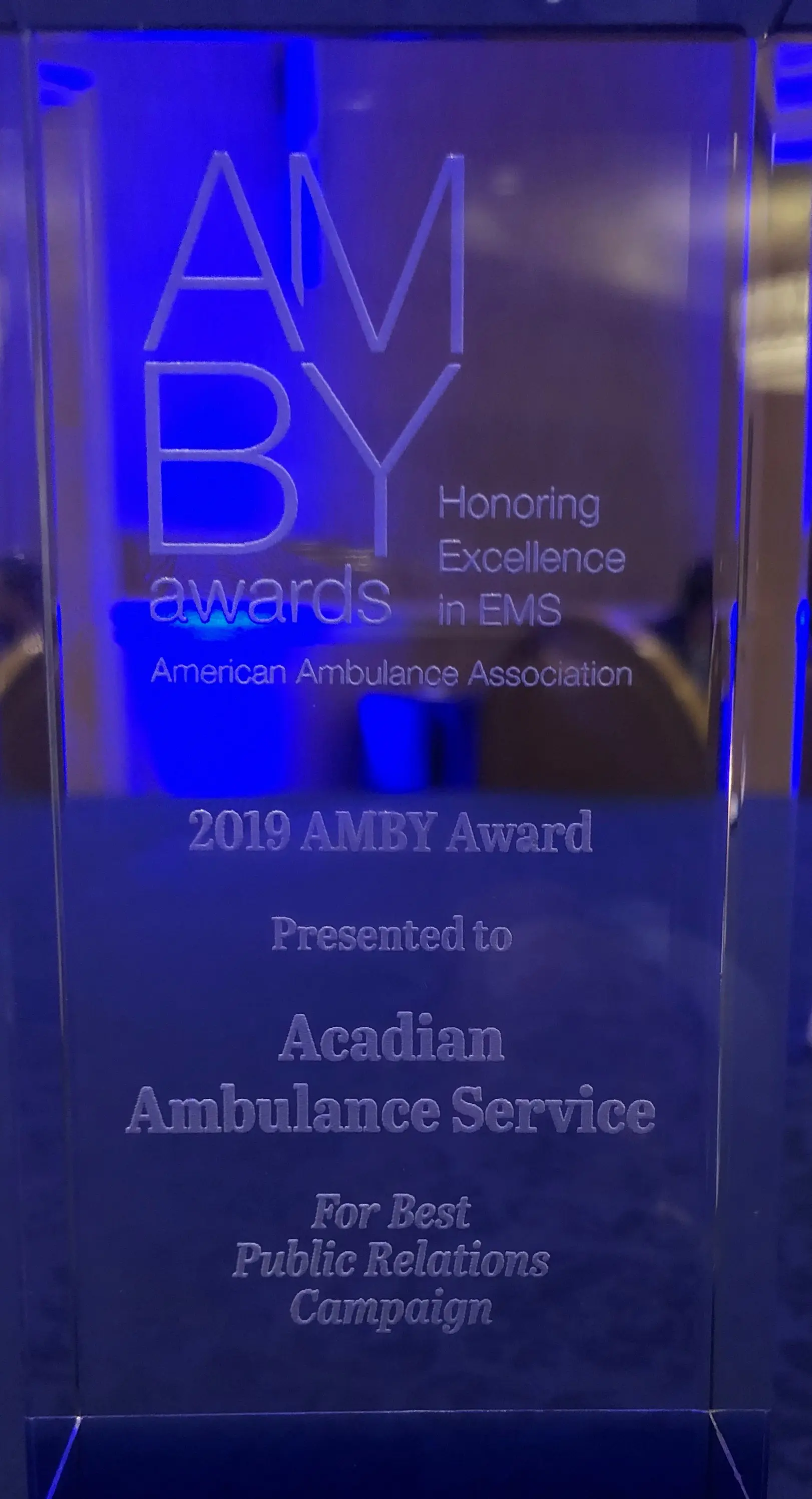 Acadian Ambulance Earns AMBY Award for Public Relations Campaign