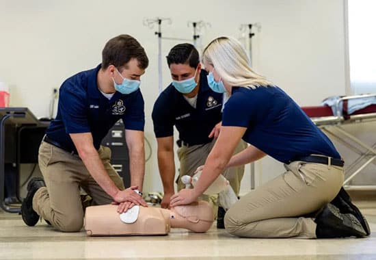 EMS students training